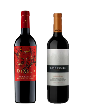 Vino tinto Diablo + Vino tinto Navarro Correas