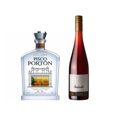 Pisco Portón + Vino Rose Tacama